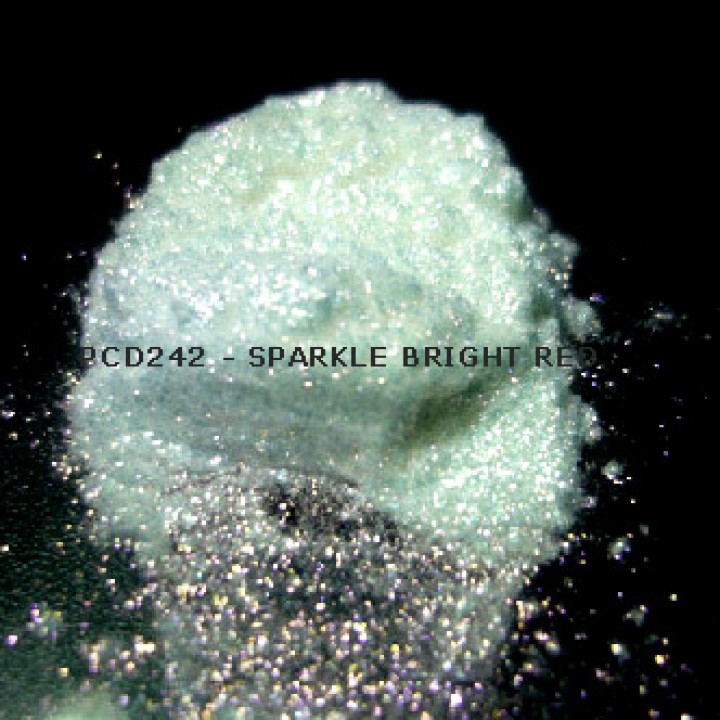 Косметический пигмент PCD242 Sparkle Bright Red (Искристый ярко-красный), 40-200 мкм