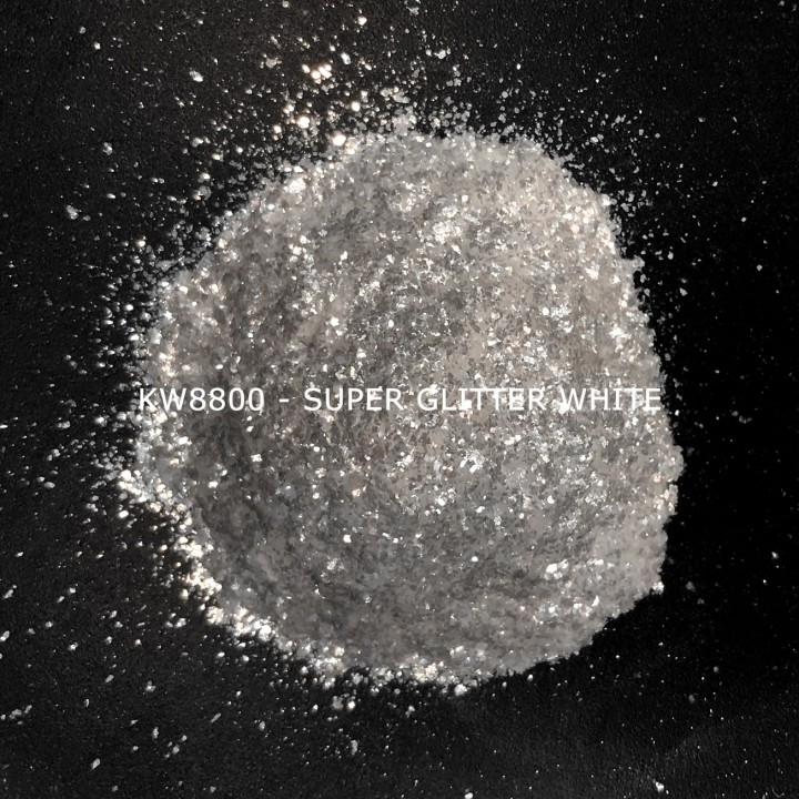 Индустриальный пигмент KW8800 Super Glitter White (Серебристо-белый), 200-700 мкм